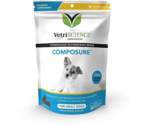 VETRISCIENCE Composure Calming Treats for Small Dogs Dealing with Anxiety,