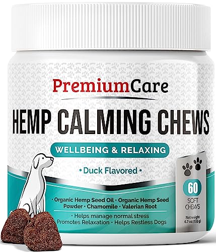 PREMIUM CARE Hemp Calming Chews for Dogs Anxiety - Made