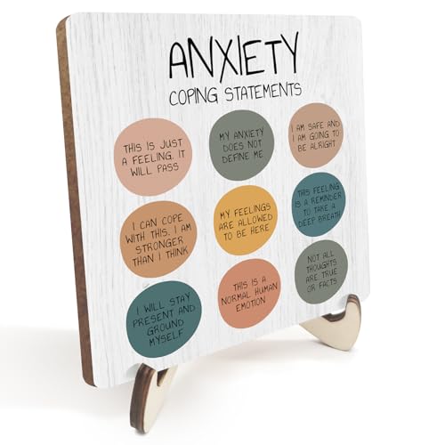 Inspirational Therapy Office Decor Rustic Wooden Desk Decor Anxiety Help