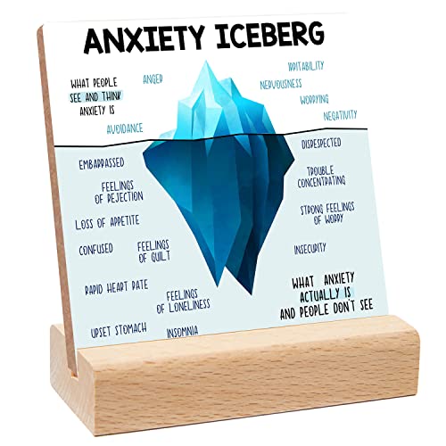 Anxiety Iceberg Teaching Sign, Gift for Teacher Therapist Parents Counselor,Decor